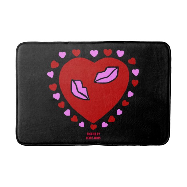 Lovely Heart Kisses Medium Bath Mat (Front)