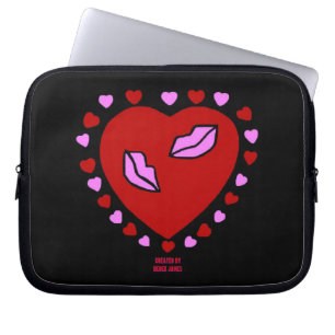 Lovely Heart Kisses Neoprene Laptop Sleeve