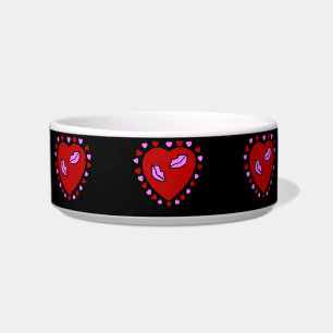 Lovely Heart Kisses Pet Bowl