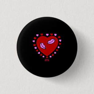 Lovely Heart Kisses Round Button
