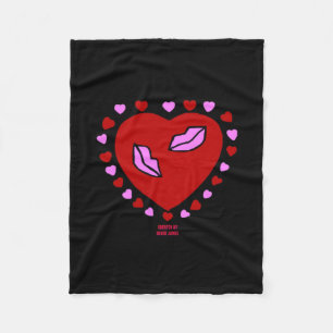 Lovely Heart Kisses Small Fleece Blanket