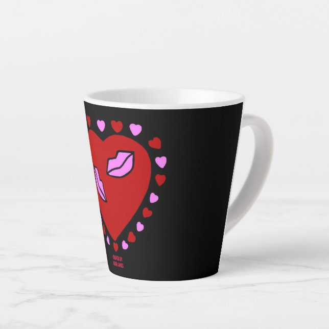 Lovely Heart Kisses Small Latte Mug (Right Angle)