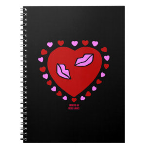Lovely Heart Kisses Spiral Photo Notebook