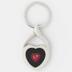 Lovely Heart Kisses Twisted Heart Keychain