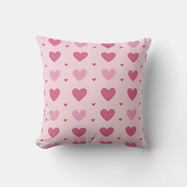 Lovely heart pattern Small Throw Pillow (Front)