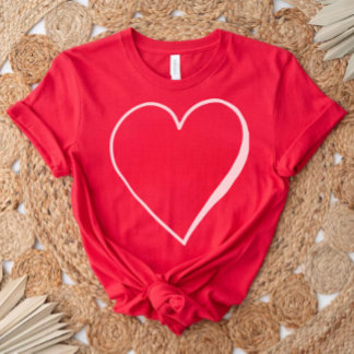 Lovely Heart Red Shirt, Valentines Gift for Her T-Shirt