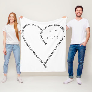 Lovely heart shaped text cat mom  fleece blanket