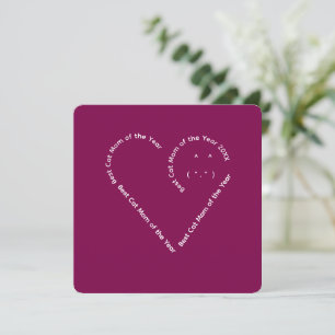 Lovely heart shaped text cat mom front back card