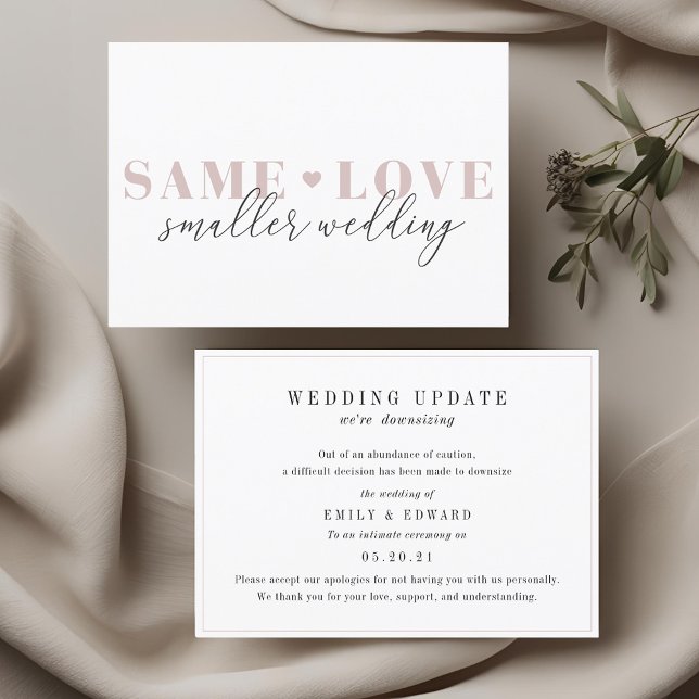 Lovely Heart Wedding Downsize Announcement (Creator Uploaded)