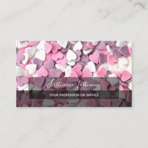 Lovely hearts elegant rectangles semi-transparent  business card