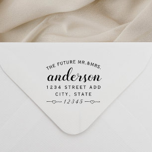 Lovely Hearts Future Mr Mrs Wedding Return Address Self-inking Stamp