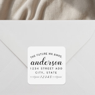 Lovely Hearts Future Mr Mrs Wedding Return Address Square Sticker