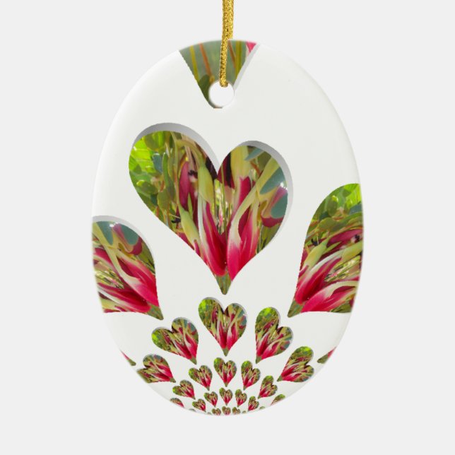 Lovely Hearts Humanitarian Day The World Needs Lov Ceramic Ornament (Front)