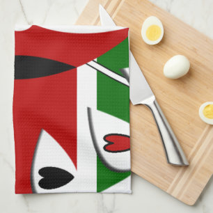 Lovely Hearts Kenya: Flag Art Motif Kitchen Towel