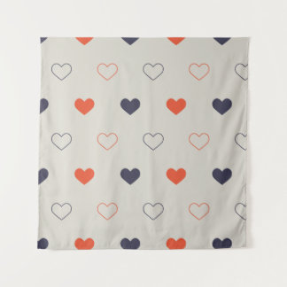 Lovely hearts / orange cream dark tapestry