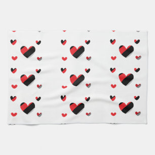 Lovely hearts pattern kitchen towel