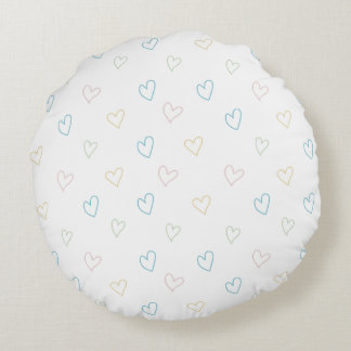 Lovely hearts pattern - Shower Curtain - Large Round Pillow