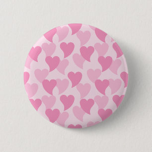 Lovely Hearts Seamless Pattern 2 Inch Round Button