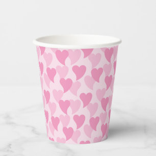 Lovely Hearts Seamless Pattern Paper Cups