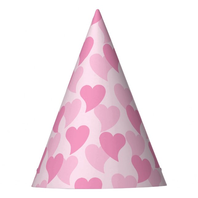 Lovely Hearts Seamless Pattern Party Hat (Front)
