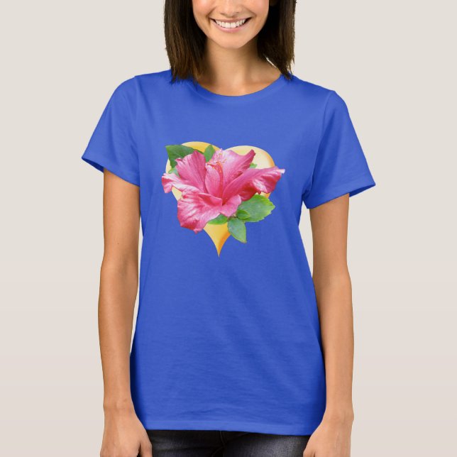 Lovely Hibiscus Heart T-shirt (Front)