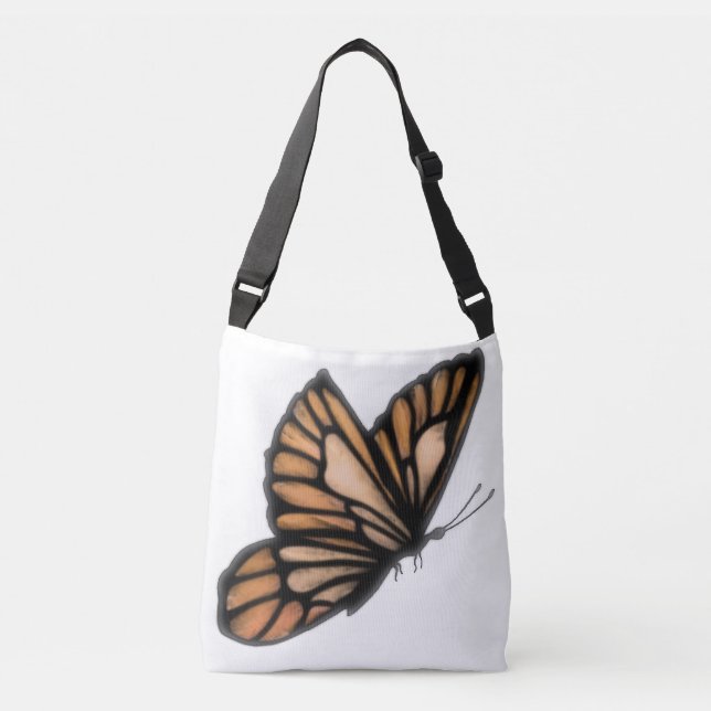 Lovely Honey Butterfly Cross Body Tote Bag (Front)