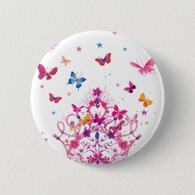 Lovely Infinity Butterfly 2 Inch Round Button (Front)