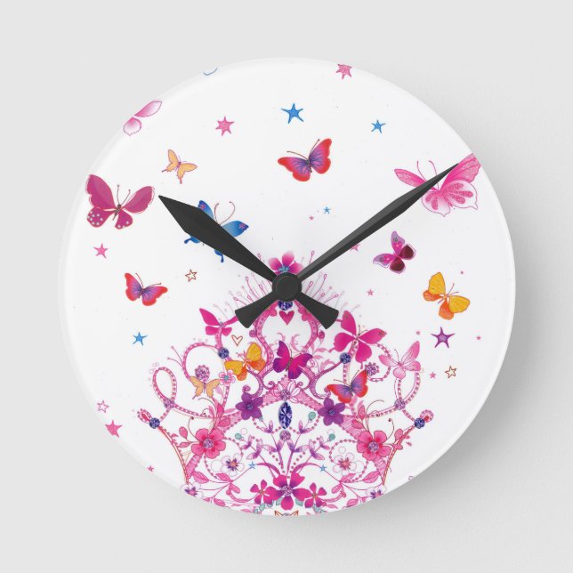 Lovely Infinity Butterfly Round Clock (Front)