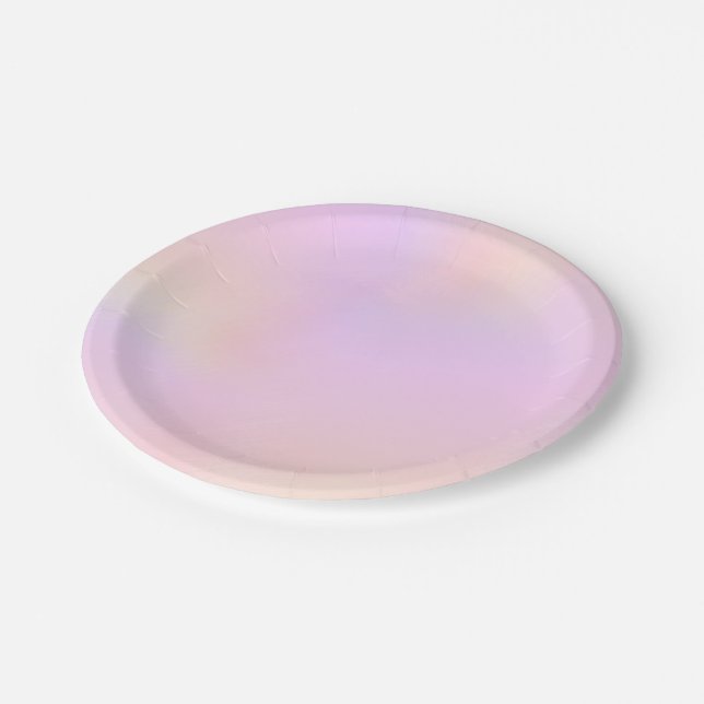 Lovely Interwoven Shades of Pastel Paper Plate (Angled)