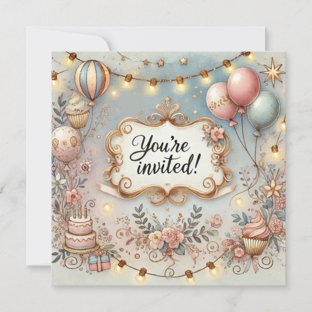 Lovely Invitation Birthday Anniversary (Front)