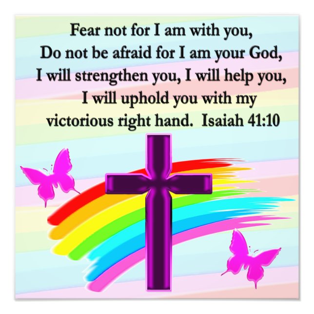 LOVELY ISAIAH 41:10 BIBLE VERSE DESIGN PHOTO PRINT (Front)