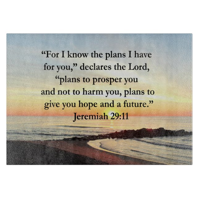 LOVELY JEREMIAH 29:11 SUNRISE PHOTO CUTTING BOARD (Front)