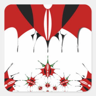 Lovely Kenya Shield Flag Vector Art Design Print Square Sticker