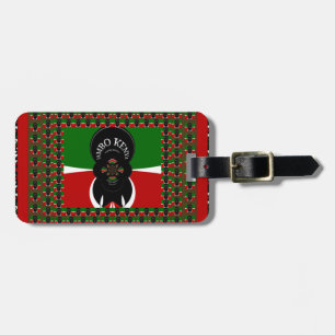 Lovely Kenyan Hearts flag Black Red Green Design Luggage Tag