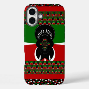 Lovely Kenyan Hearts flag iPhone 16 Plus Case