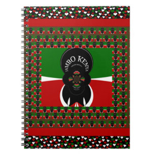 Lovely Kenyan Hearts flag Notebook