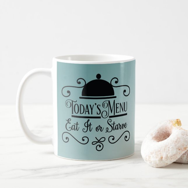Lovely Kitchen Quotes Blue Ombre Coffee Mug (With Donut)