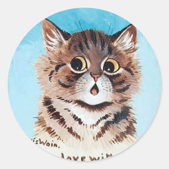 Lovely Kitten, Louis Wain Classic Round Sticker (Front)