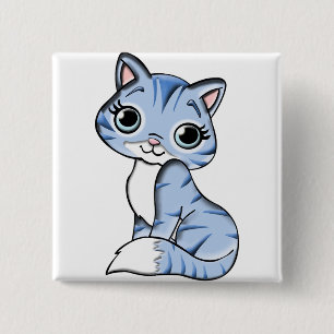 Lovely Kitty Badge 2 Inch Square Button