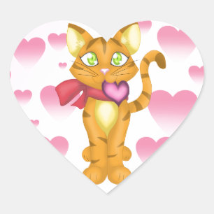 Lovely Kitty Heart Sticker