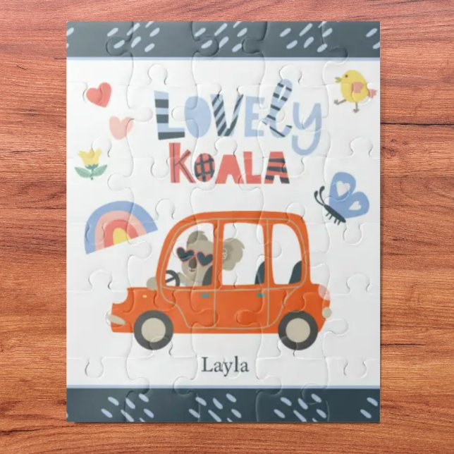 Lovely Koala Little Girl First Name Cute Animal Jigsaw Puzzle (Creator Uploaded)
