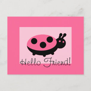 Lovely Ladybug "Hello Friend" Postcard