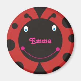 Lovely Ladybug Personalized Name Fridge Magnets