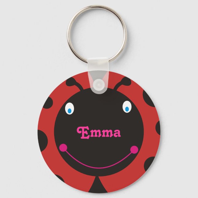 Lovely Ladybug Personalized Name Keyrings (Front)