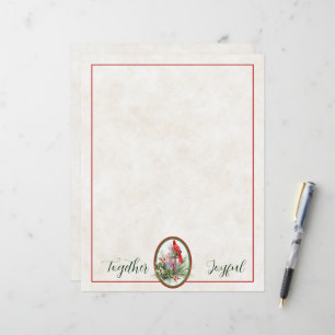 Lovely lantern with holly and cardinal Christmas