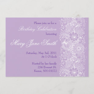 Lovely Lavender Birthday Invitation