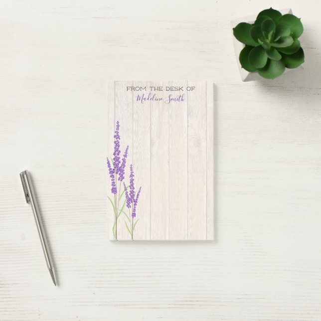 Lovely Lavender Botanical | Personalized Post-it Notes (Office)