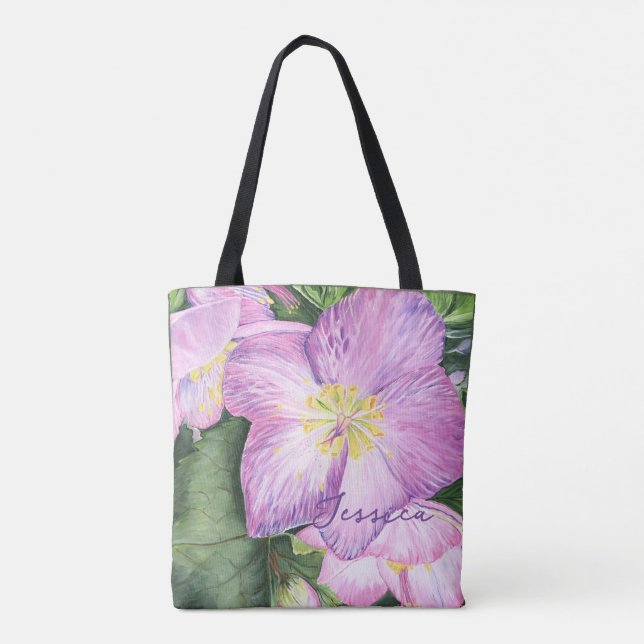 Lovely Lavender Lenten Rose Colourful  Tote Bag (Back)
