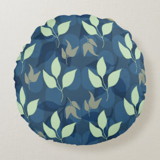 Lovely Leafy Pattern Round Pillow