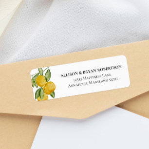 Lovely Lemon Botanical Custom Return Address